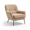 Fauteuil van stof in beige met metalen poten 80 x 80 x 90cm