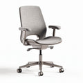 Bureaustoel met grijze stofafwerking en in hoogte verstelbare armleuningen 60 x 60 x 90cm