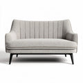 Tweed grijs bankstel met metalen poten 150 x 85 x 75cm