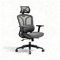 Bureaustoel met verstelbare rugleuning en armsteunen in grijs 60 x 60 x 120cm
