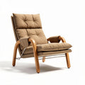 Stoffen fauteuil met houten frame 70 x 75 x 90cm beige
