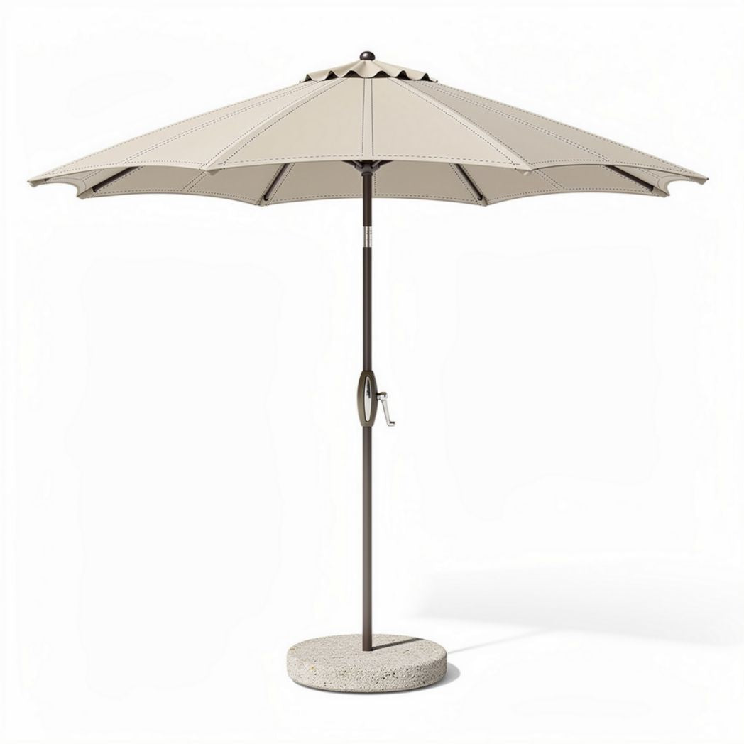 Parasol van stof met aluminium frame diameter 250 cm in beige