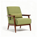 Fauteuil van textiel met groene bekleding en houten armleuningen 80 x 80 x 90cm